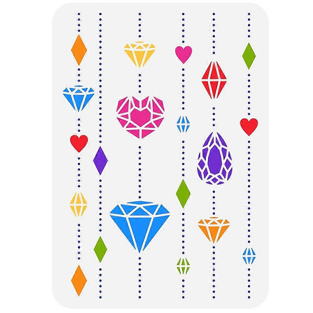 Plastic Drawing Painting Stencils Templates for Painting on Scrapbook Fabric Tiles Floor Furniture Wood Rectangle Diamond Pattern 29.7x21cm