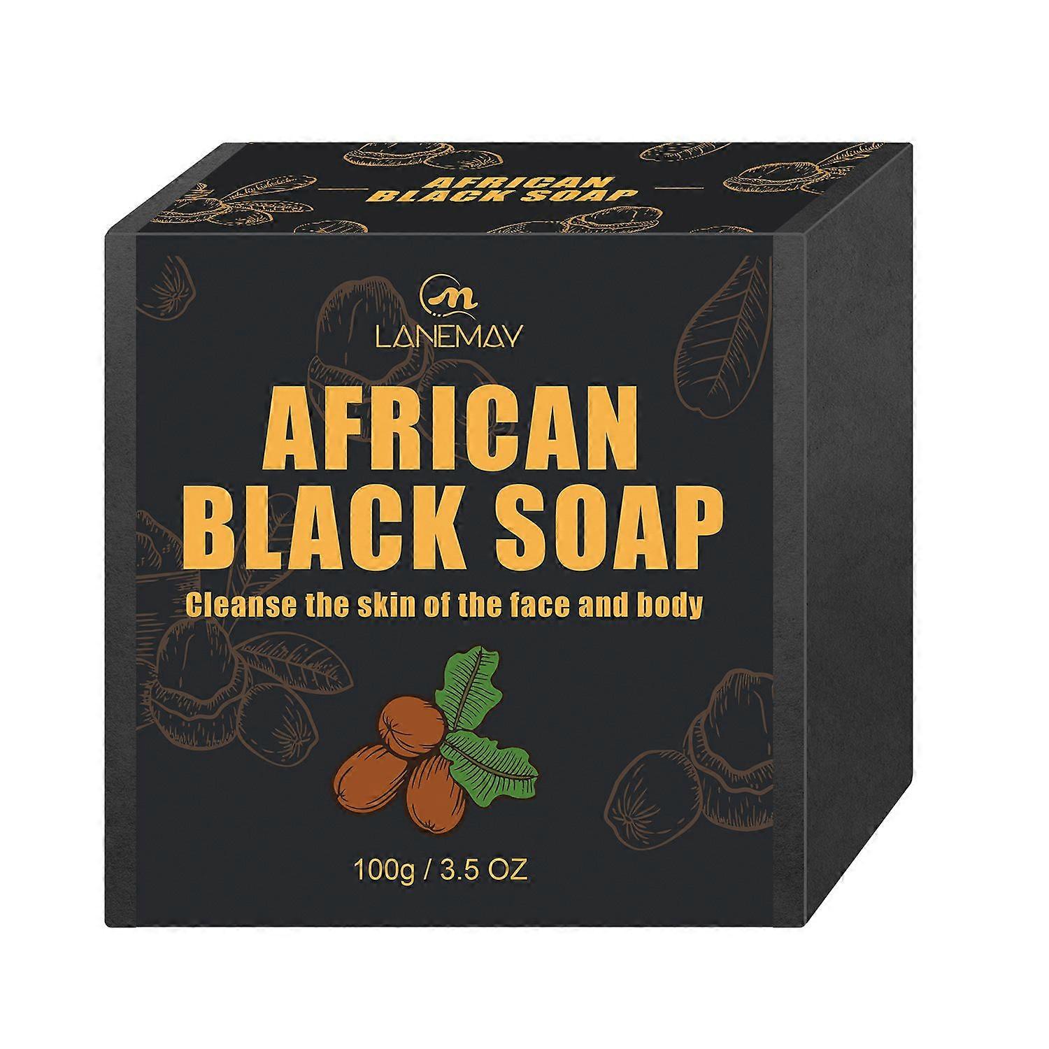 African Black Soap, 100% Pure Handmade Natural Bar Soap for Acne, Dark Spots & Oily Skin, Raw African Black Soap for Face and Body Wash
