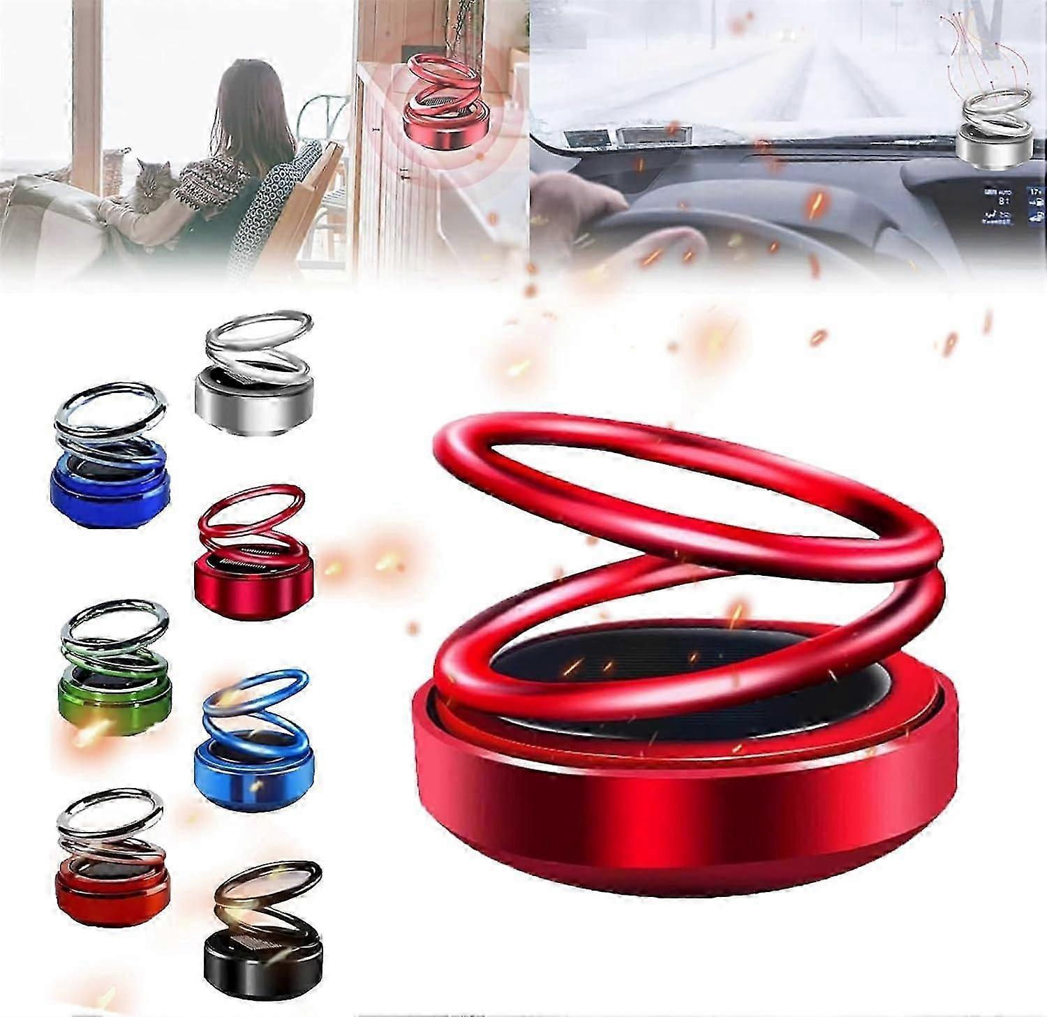 Portable Kinetic Molecular Heater Mini Portable Car Aromatherapy, Auto Rotating Solar Double Ring Heater, Car Aromatherapy Decoration (1pcs)