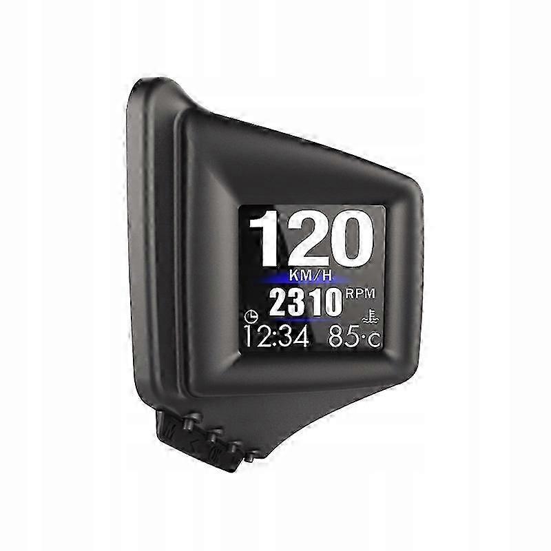 車のヘッドアップディスプレイHUD OBD+GPS TFTスマートゲージをAピラートリムに取り付け