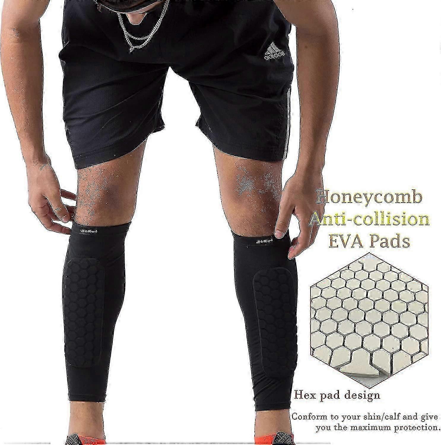 Soccer Shin Shin Pads For Kids Adult, Calf Sleeve With Hycomb Pads, For Shin Splint Boxing Kickboxing Mtb