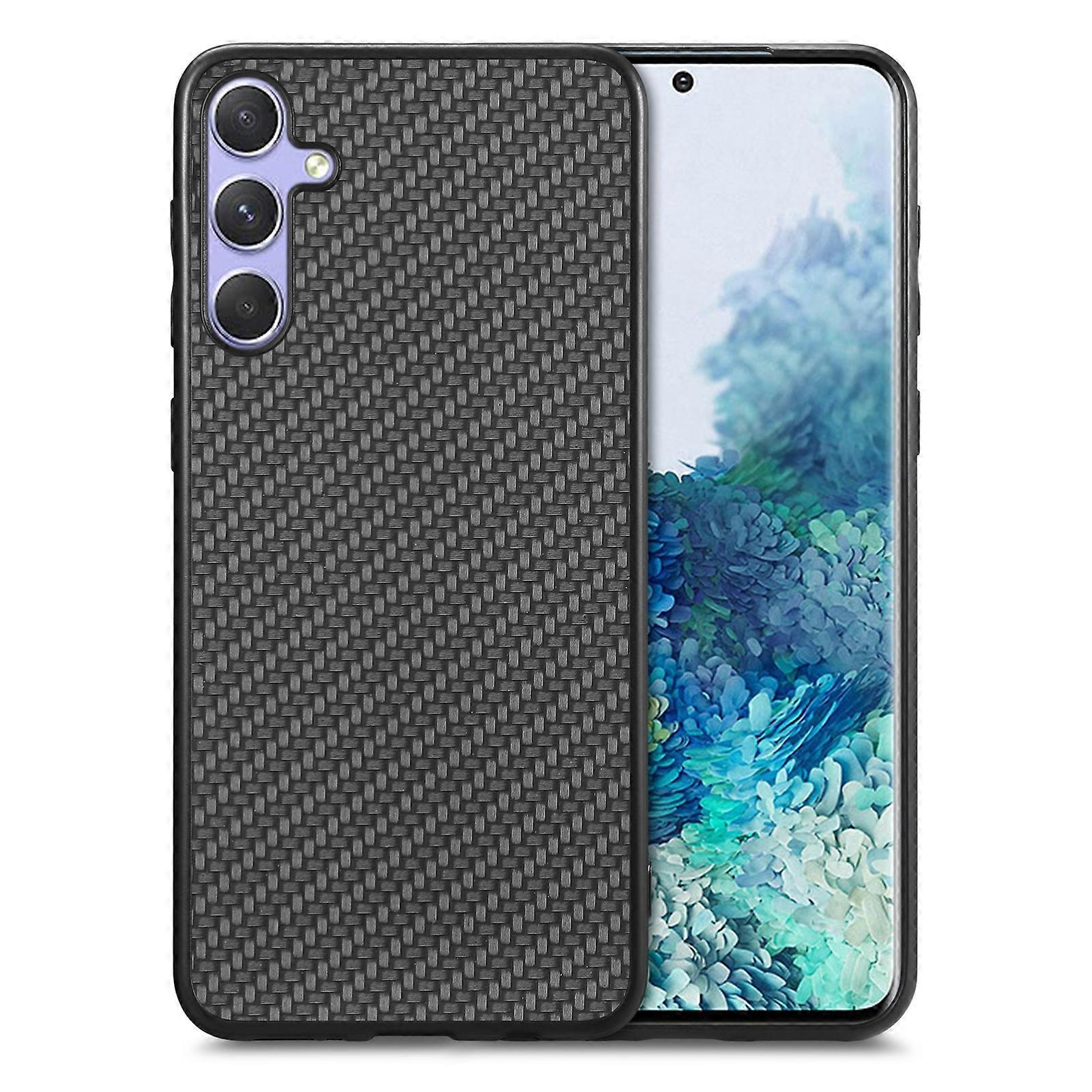 Carbon Fiber Texture Leather Back Cover Phone Case
