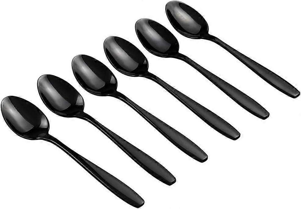 12 Pieces Black Teaspoons, Stainless Steel Small Spoons