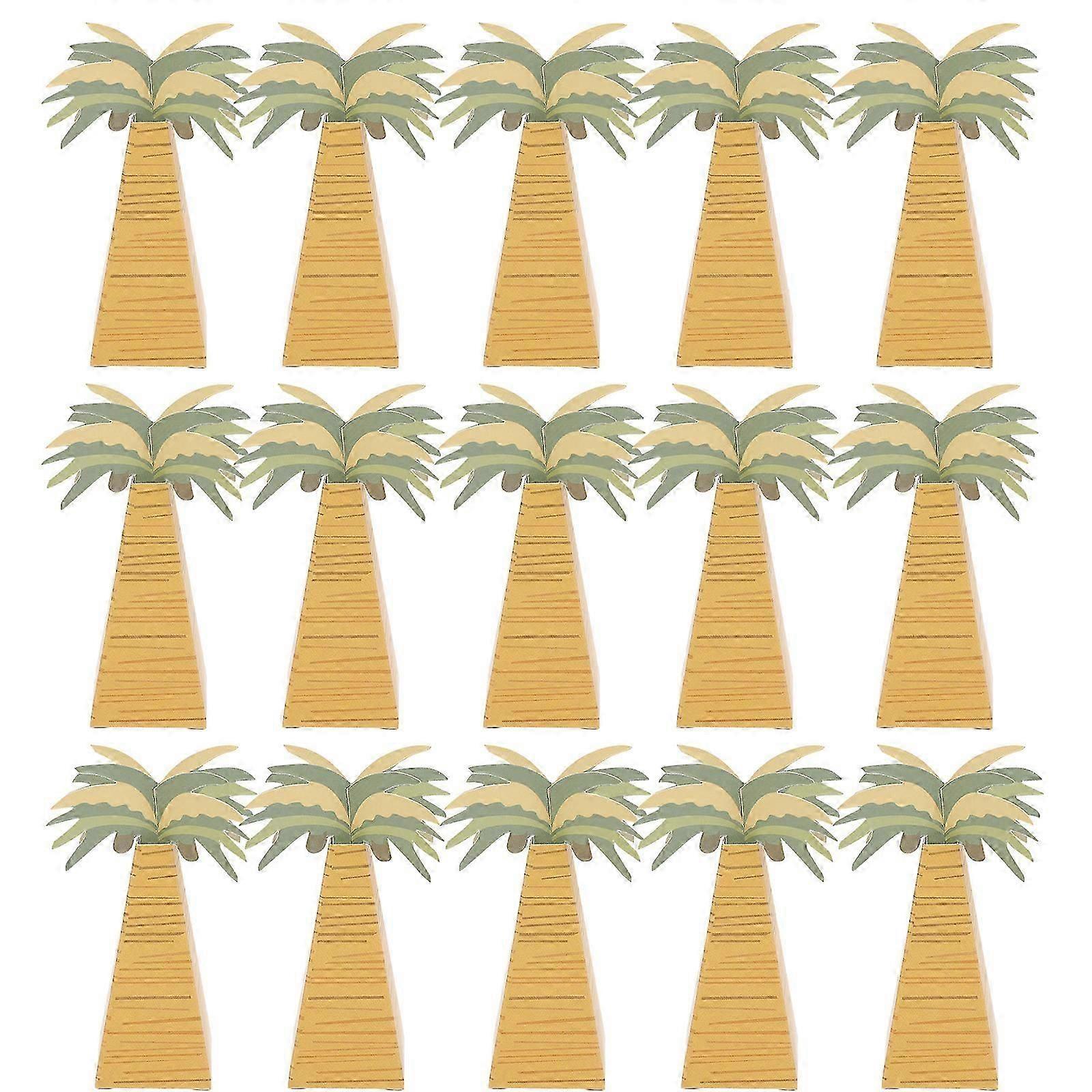 24pcs Palm Tree Candy Box Coconut Palm Tree Candy Wrapper Wedding Party Favor Box Baby Shower Birthday Gift Bag Wrapping Supplies(3.5x3.5x10cm(LxWxH))