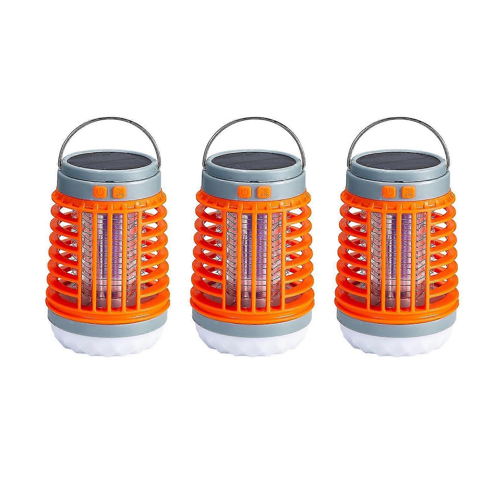 Solar Camping Mosquitoes Lamp with Handle Waterproof Mosquitoes Lamp for Backyard Camping