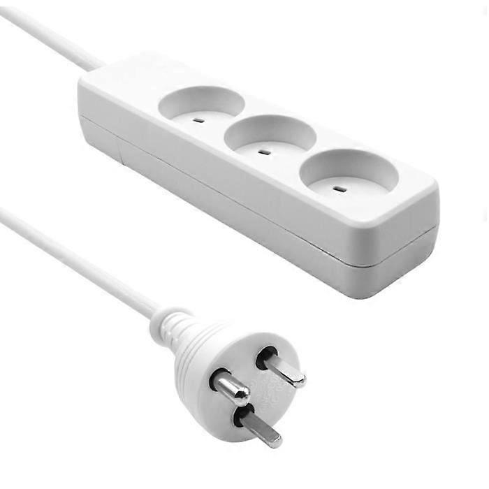 Power Strip - ProXtend - Danish IT Power Strip 3-Way - White - Rectangular - Indoor
