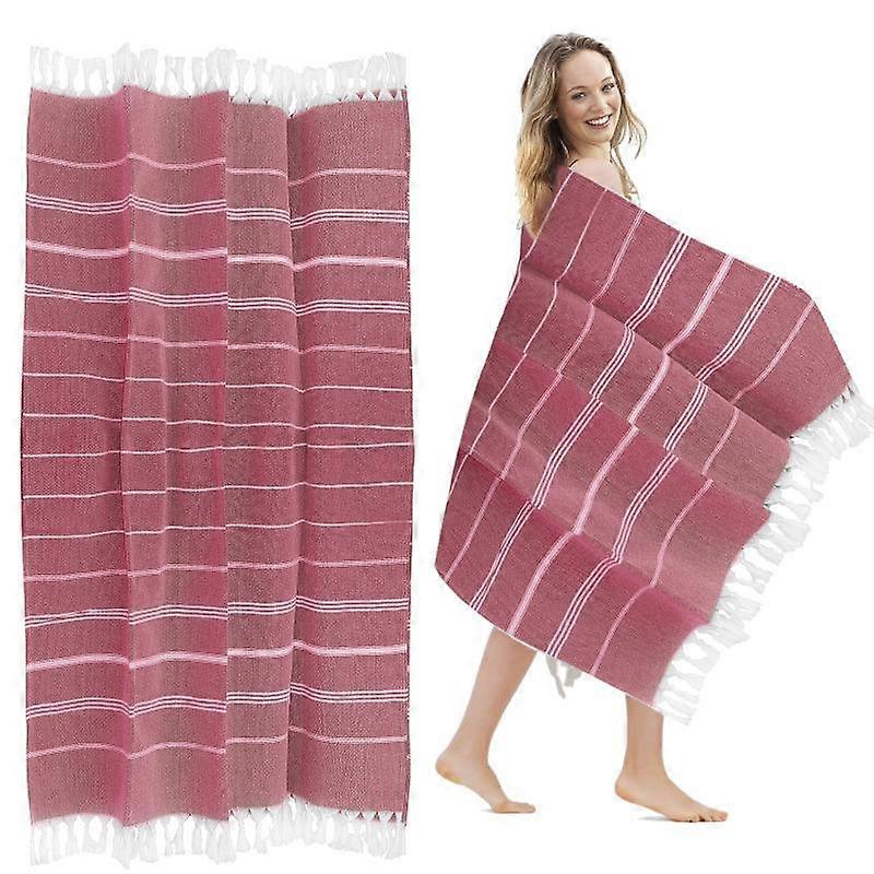 2pcs Turkish Beach Towel Ultra Light Super Absorbent Bath Towel With Tassels For Swimming Camping