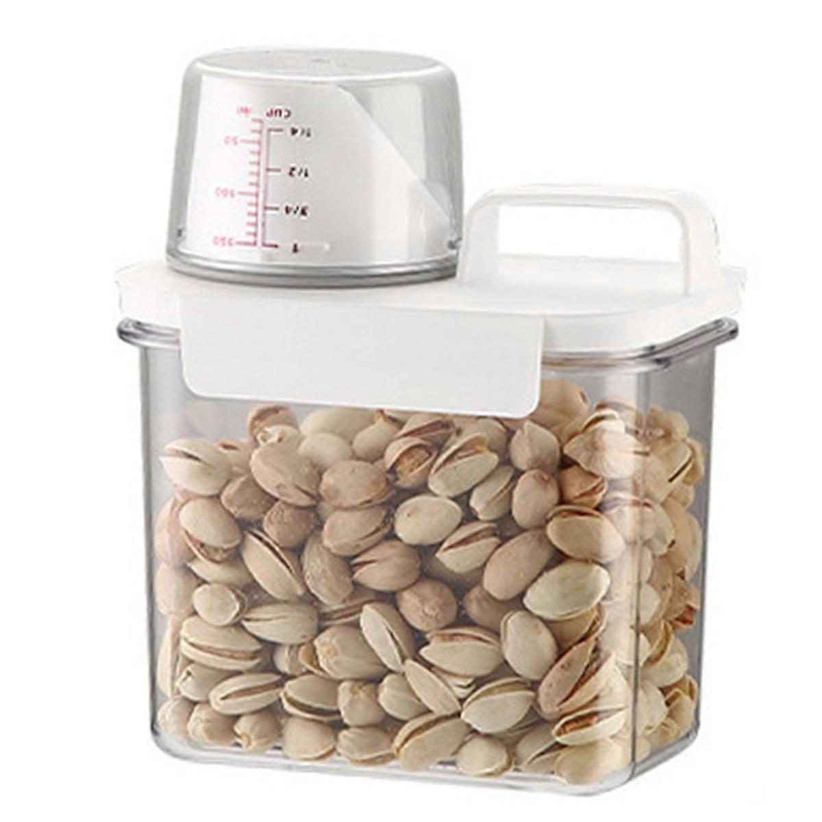 Sealed household grain storage box, transparent rice bucket,1100ml