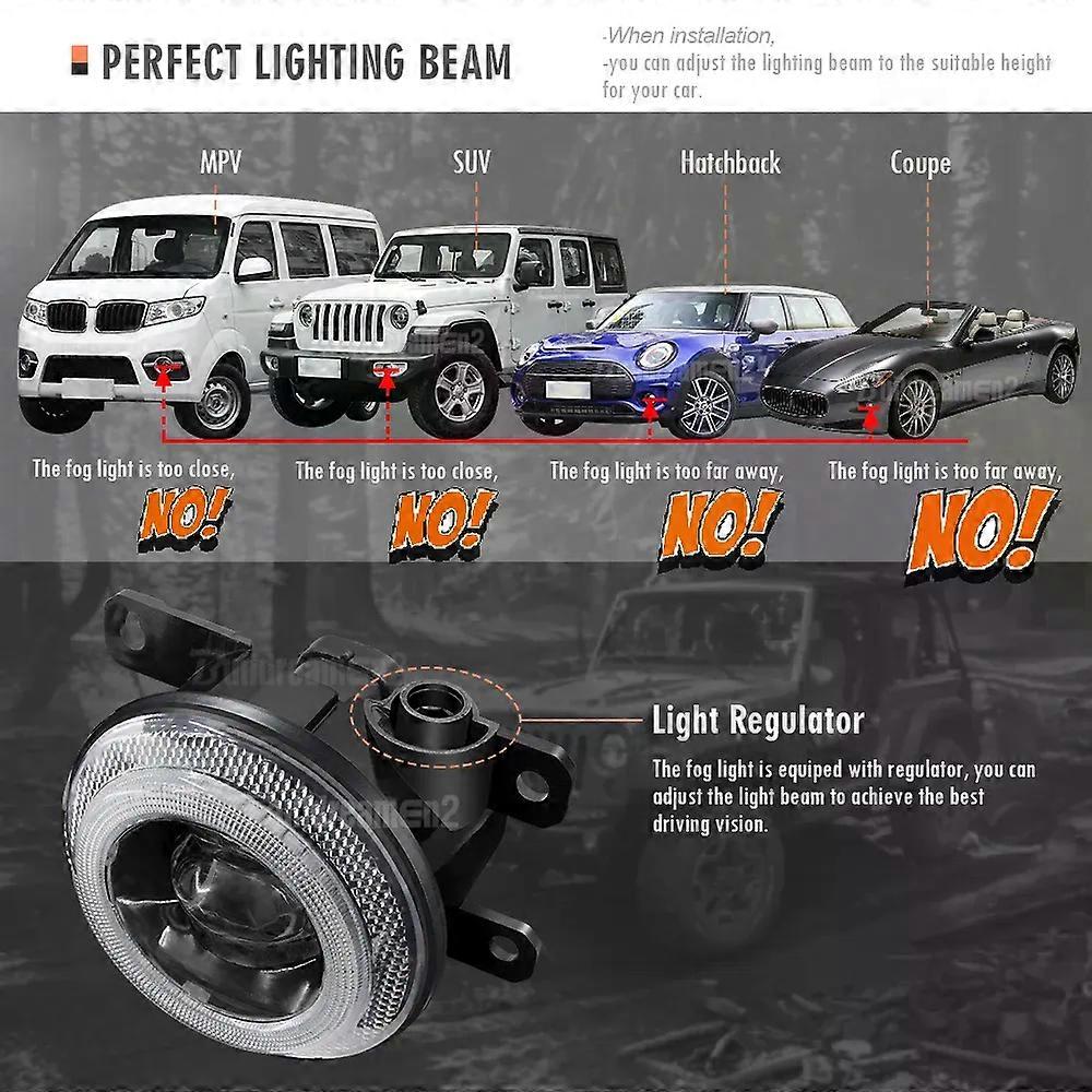 Compatible 2IN1 Car Angel Eye Fog Light DRL LED Fog Daytime Running Lamp For Renault Master 2/II 2003 2004 2005 2006 2007 2008 2009 2010