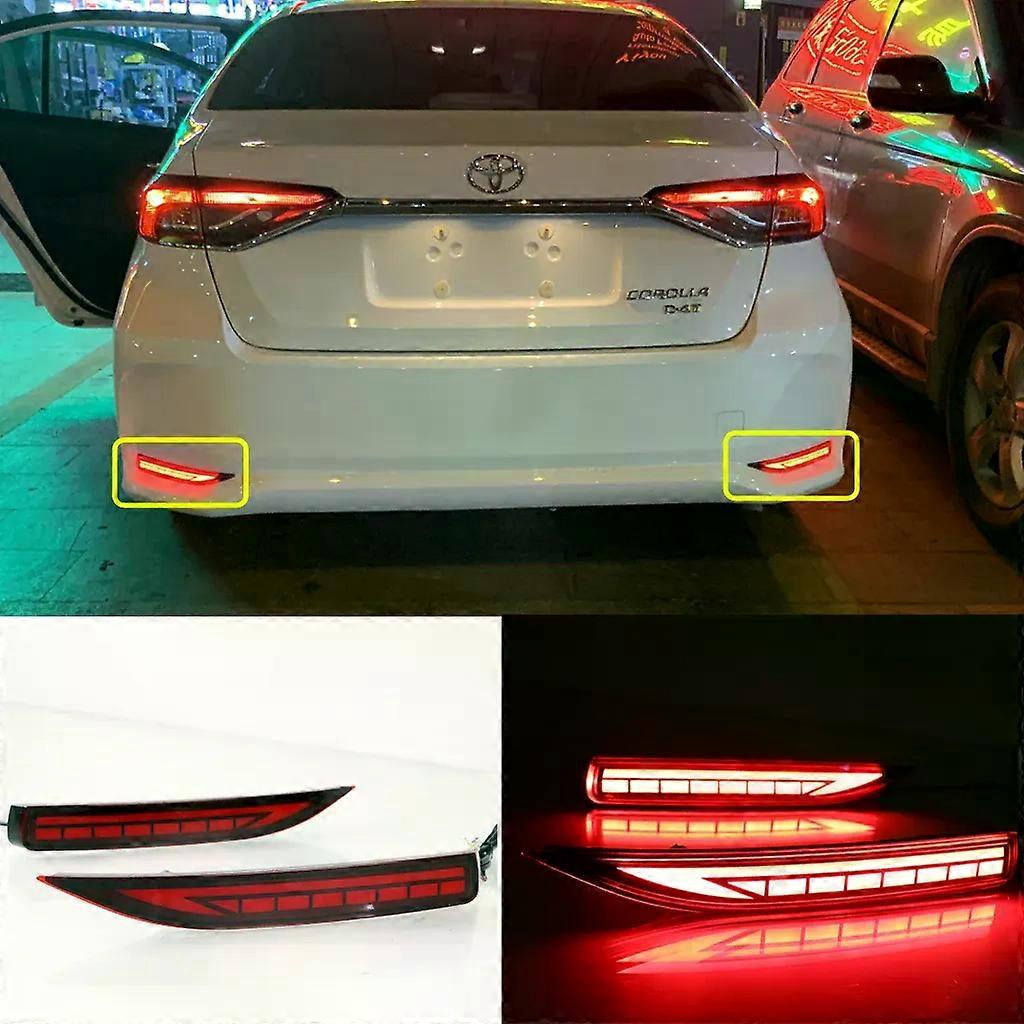 Compatible LED Rear Bumper Reflector Warning Light for Toyota corolla 2019 2020 Function as Driving Light Brake Light Dynamic Turn Light
