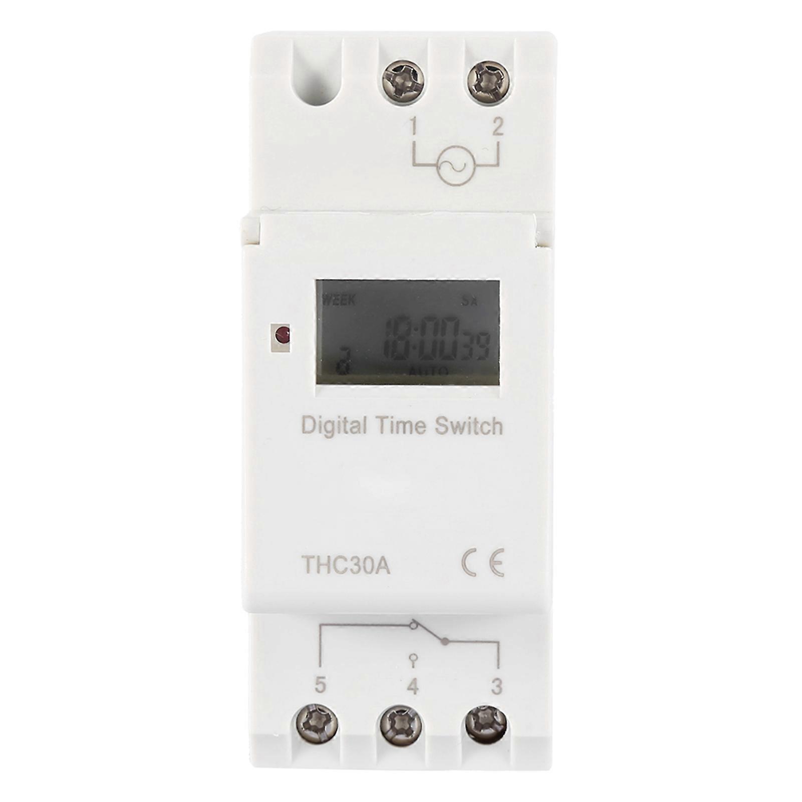 THC 30A Digital Timer Switch Programmable Electronic Time Control Switch