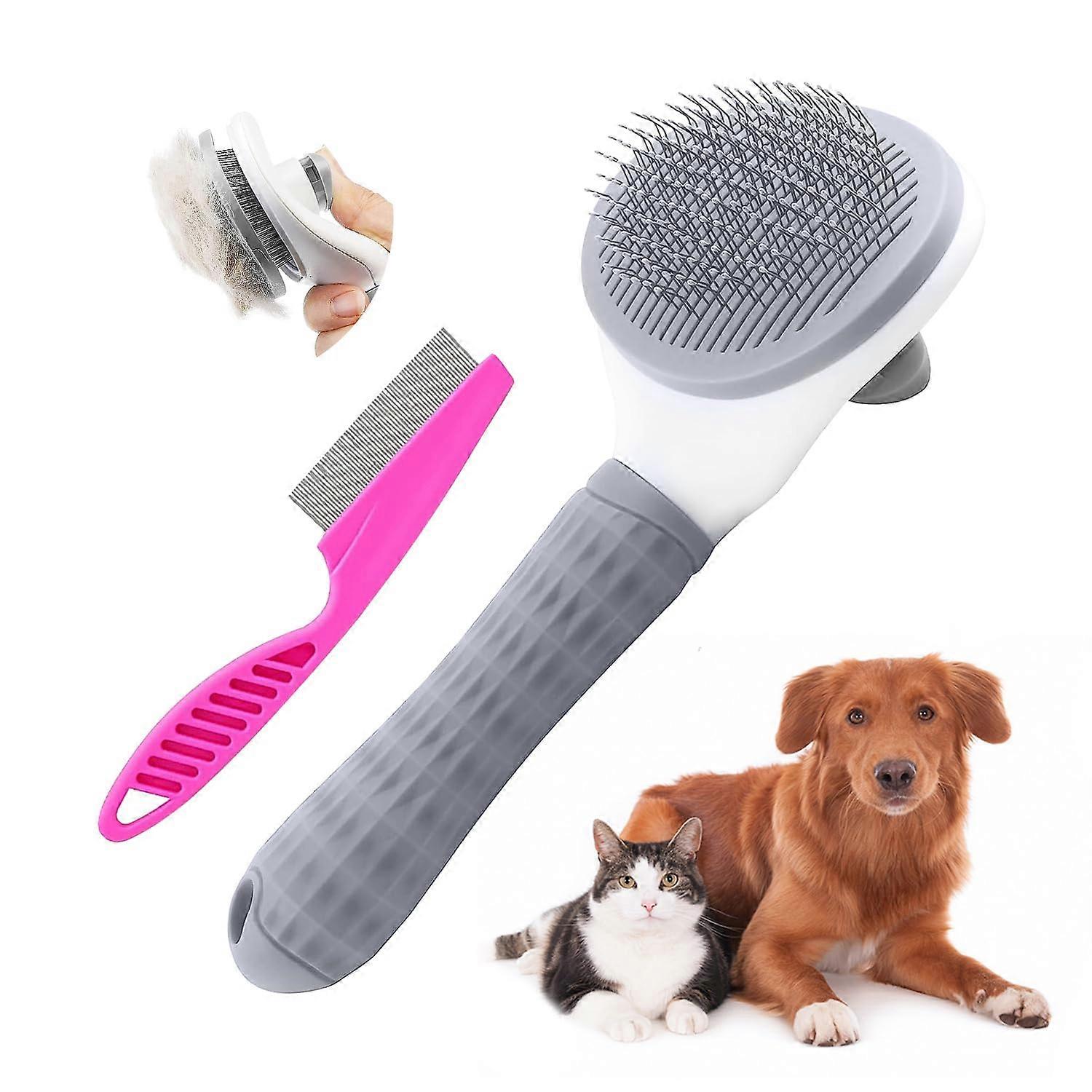 Self-Cleaning Cat Brush Grooming for and Shedding