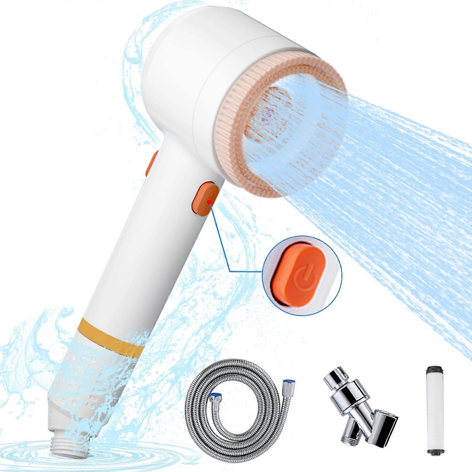 Filtered High Pressure Soft Spa Shower Head for Hard Water, Water Saving, Adjustable Spray Settings, Chrome Finish