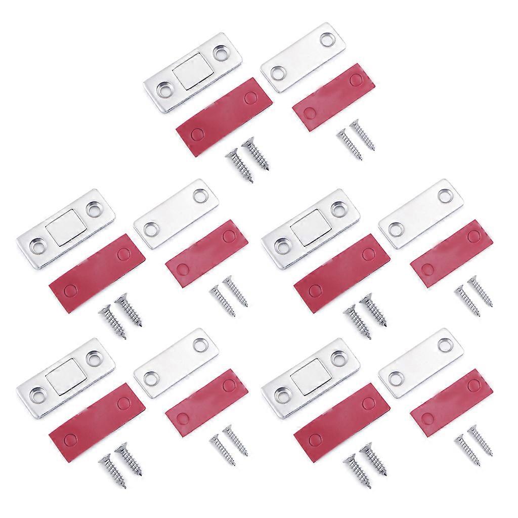 5 Set Metal Invisible Cabinet Door Catch Strong Magnetic for Latch Door Stop Keep Cupboard Wardrobe Closed Easy to Insta