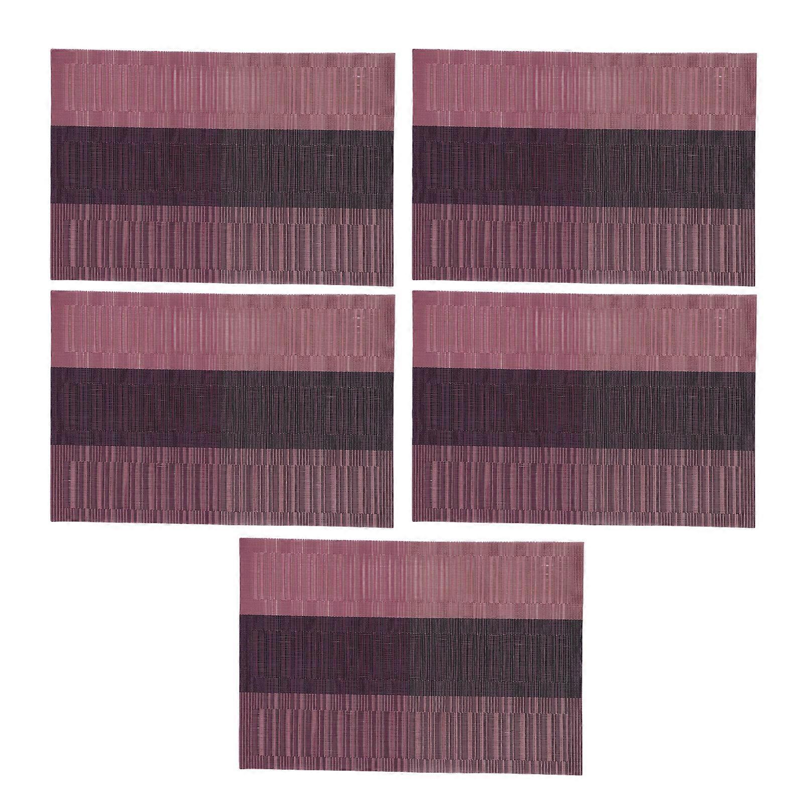 5Pcs Placemat Dining Mat PVC Table Coaster Washable Rectangular for Home Hotel Restaurant