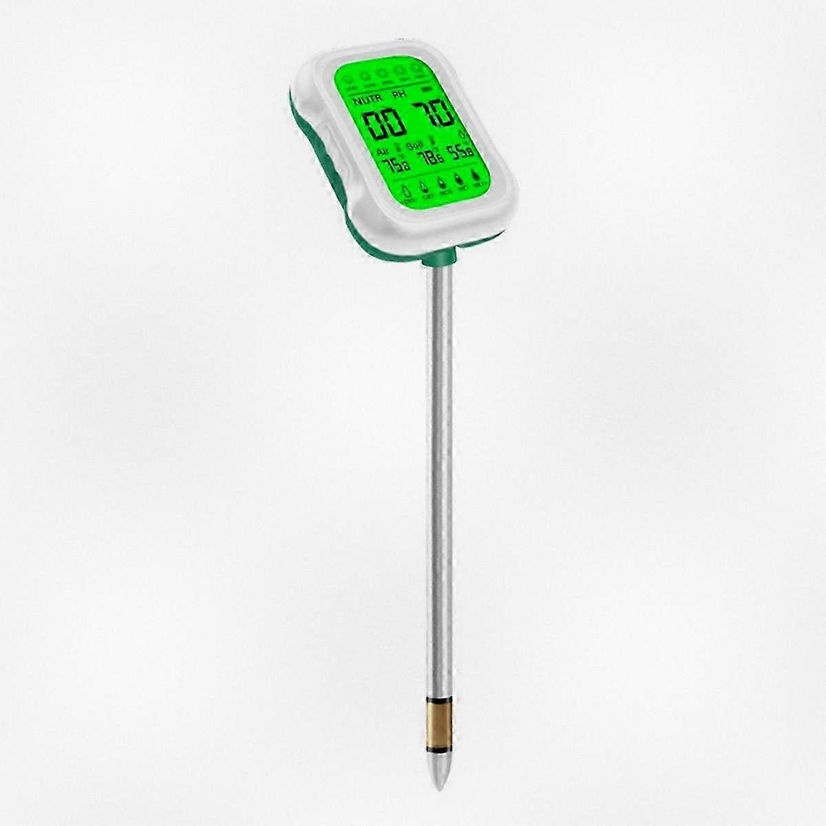 7-in-1 Soil Tester with Rotatable Backlit Screen for Measuring Moisture Nutrients in Gardening Hydroponics Plants