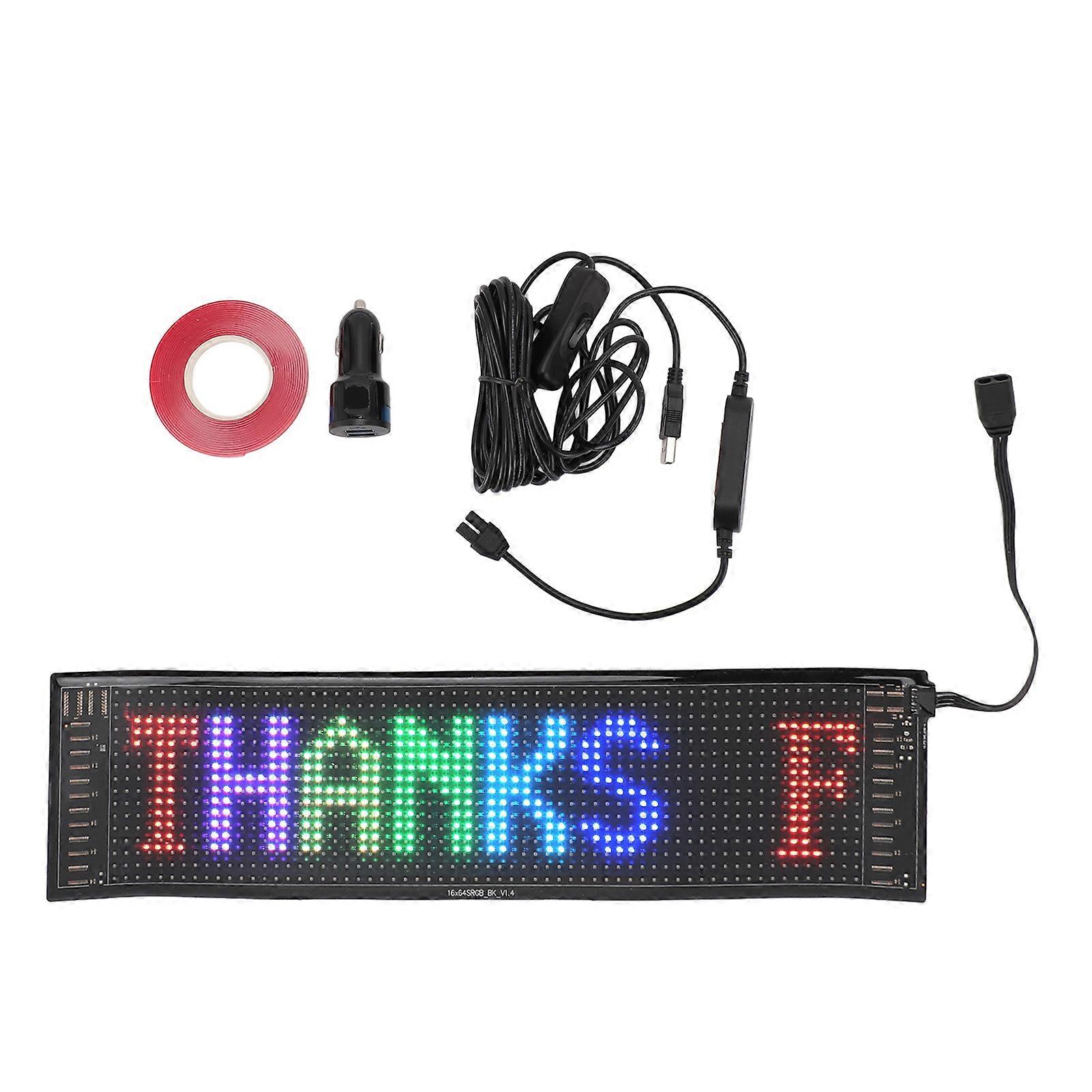 Programmierbares LED-Matrix-Panel RGB Flexibler Anzeigebildschirm für Textanimationswerbung 9,2 x 37,2 cm