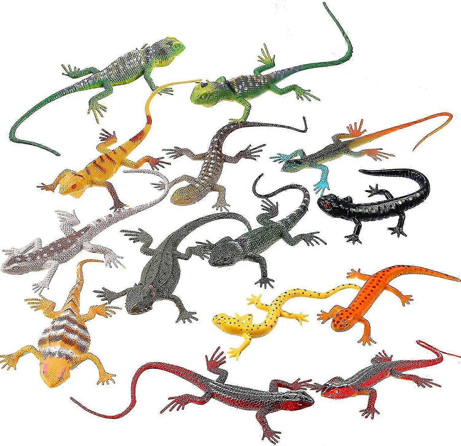 24pcs Faux Model Reptile Lizard Colorful Plastic Figures Educational Toys
