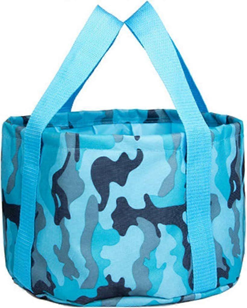 Blue - Portable Sink Oxford Cloth Bucket Multi-Purpose Folding Bucket Travel Container Waterproof Lightweight Folding Bucket for Outdoors, Travel, Cam