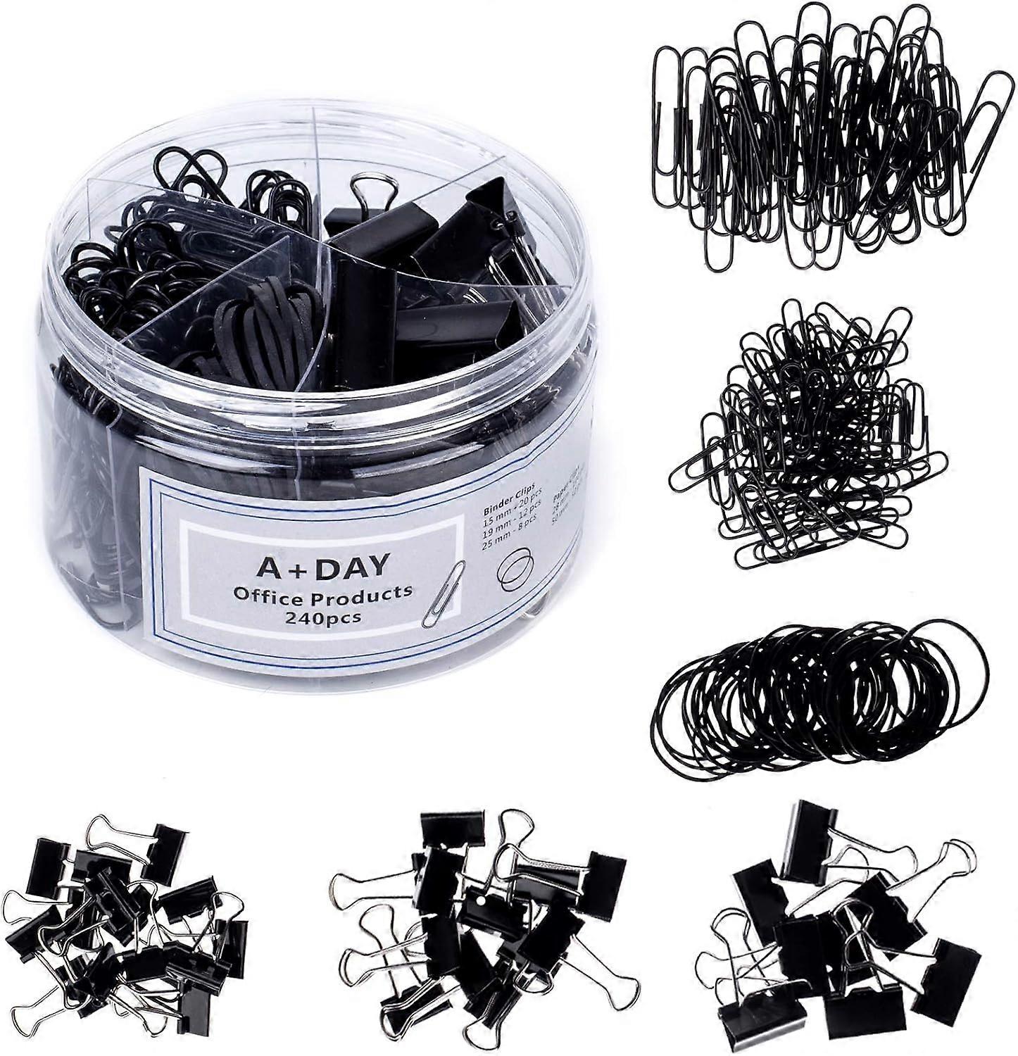 Binder Clips for Multi-Scene Use, Office Supply Set with Assorted Sizes and Colors, Premium Strong Metal Clamps for Efficient File Arrangement, 240