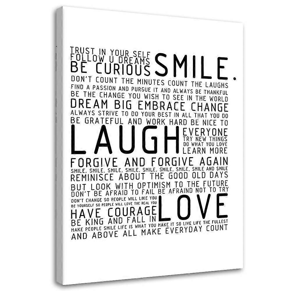 Lienzo, Sonrisa, risa, amor - 70x100