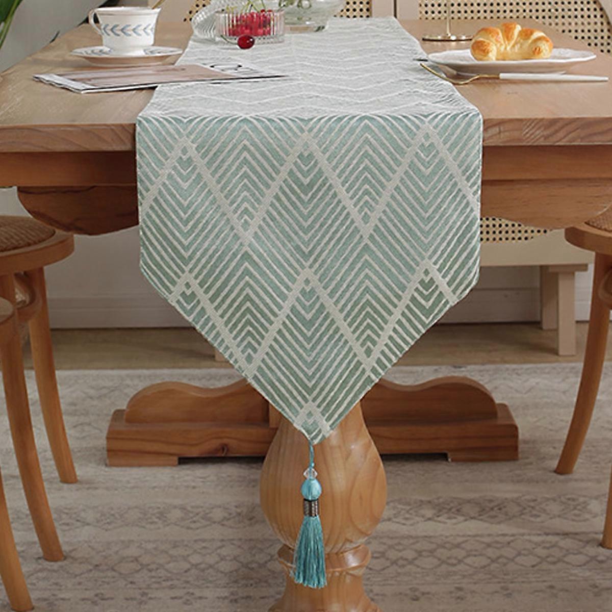 13 x 70 ", wavy pattern Dining table Tablecloth Suitable for Coffee Farmhouse long side table High Kitchen Tea/Coffee table Restaurant decoration for