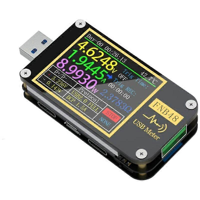 FNB48 High Speed Capacitance Detector Multifunctional Handheld LCD Display Ammeter Voltmeter USB Tester