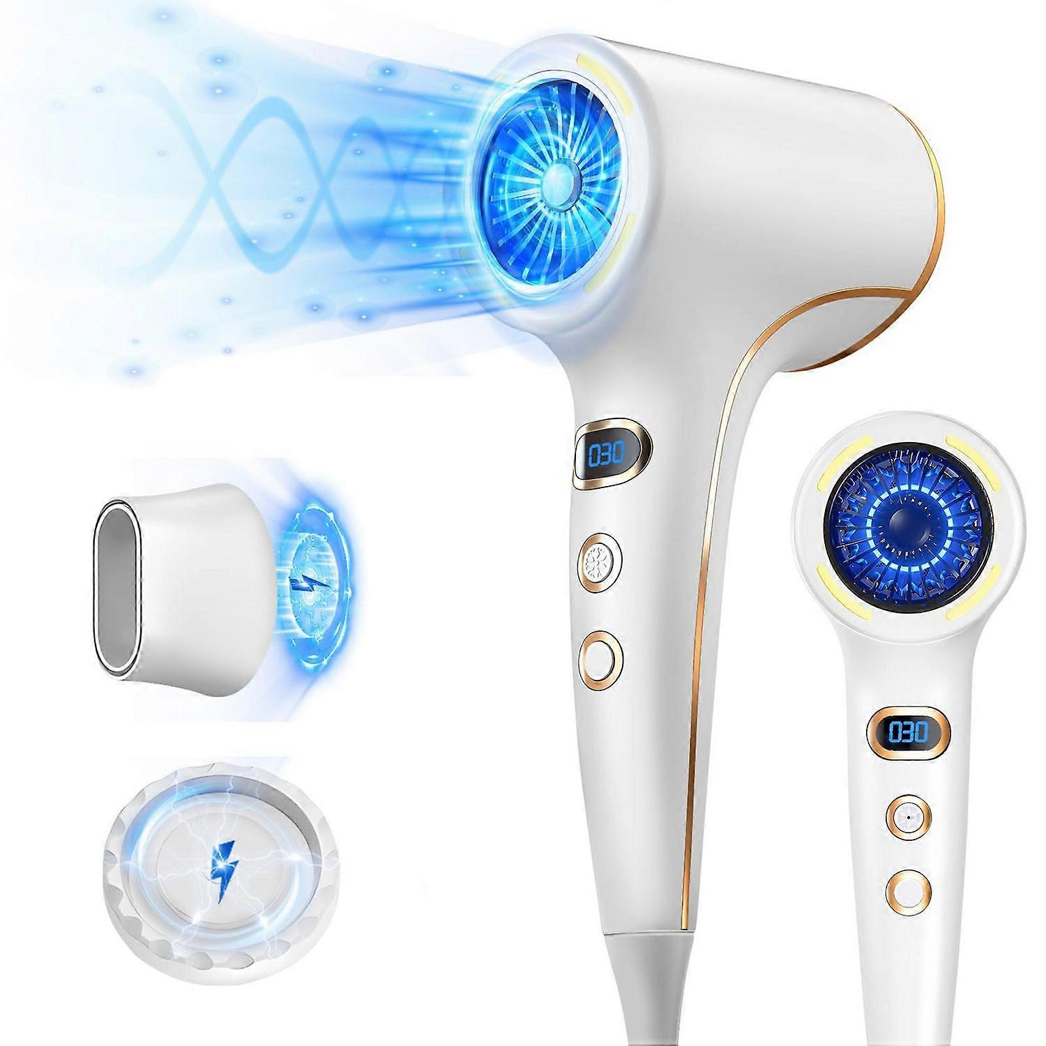 Ionic Hair Dryer with 2200W AC Motor, 4 Temperature Settings, Anti-Split, Silent Operation