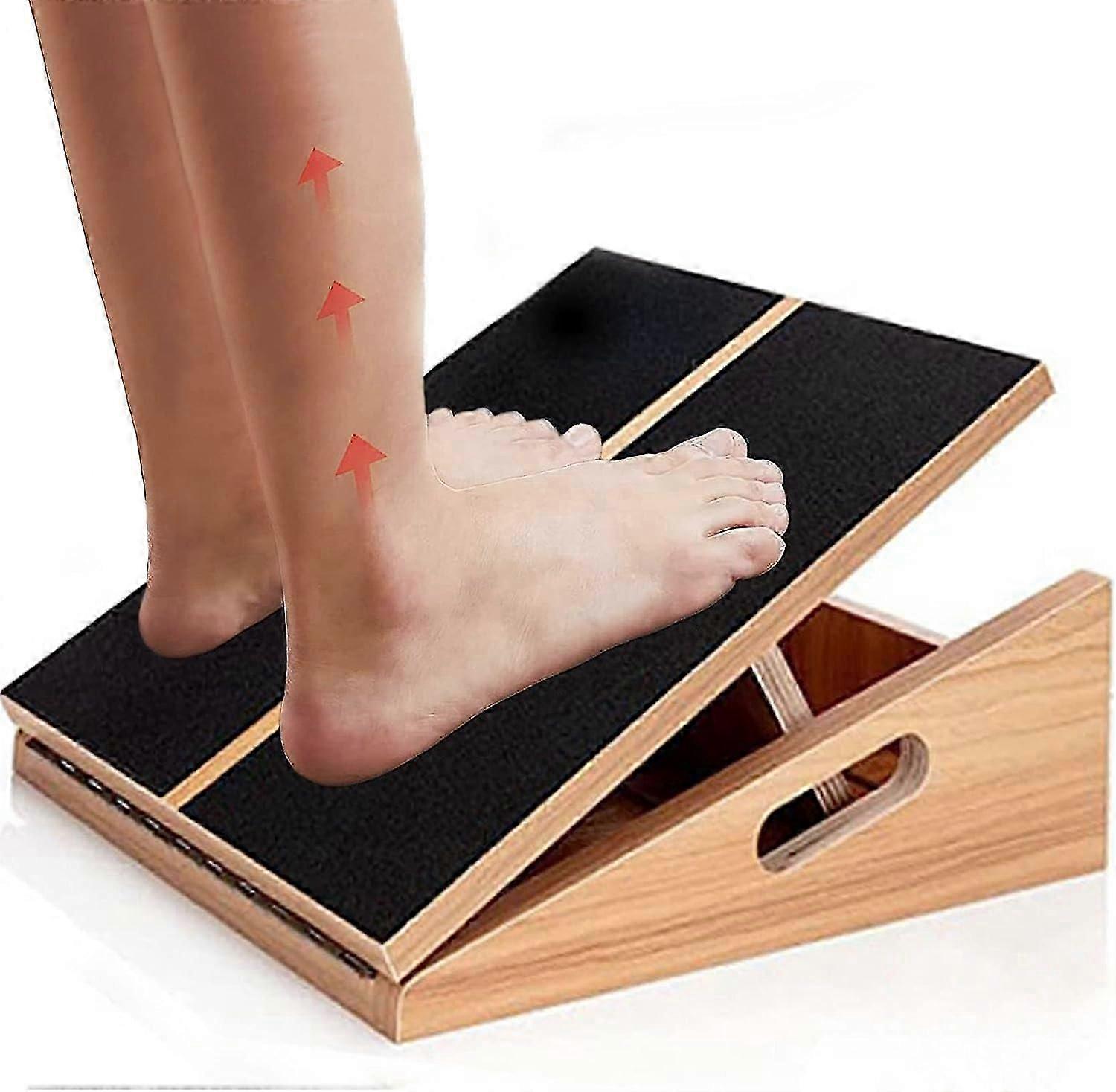 Planche Inclinée Et D’Équilibre 2 En 1 – En Bois, 5 Angles Réglables (0° à 45°) – Étirement Mollets, Kiné, Équilibre – Pliable, Antidérapant – Fitness Maison/Salle