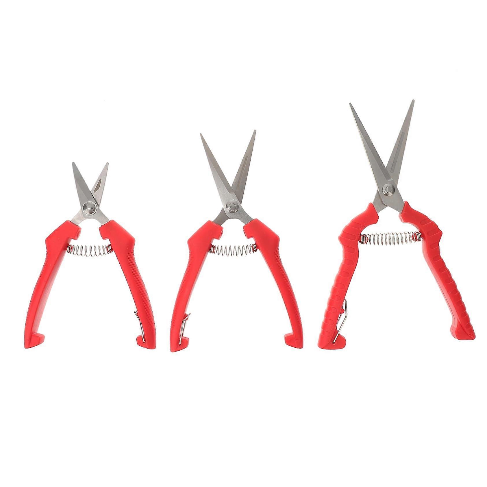 3 Pcs Small Garden Shears Pruning Scissors Stainless Steel Branch Fruit Scissors Shears Locking Design Real Gardening Tools for Easy Cutting