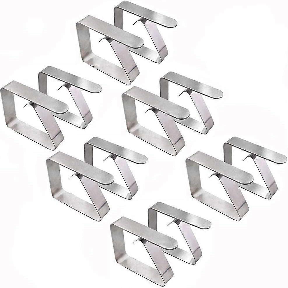 Special pliers 12 pack stainless steel tablecloth clips with adjustable clips for outdoor picnic party 6.5*5*1.5cm(silve