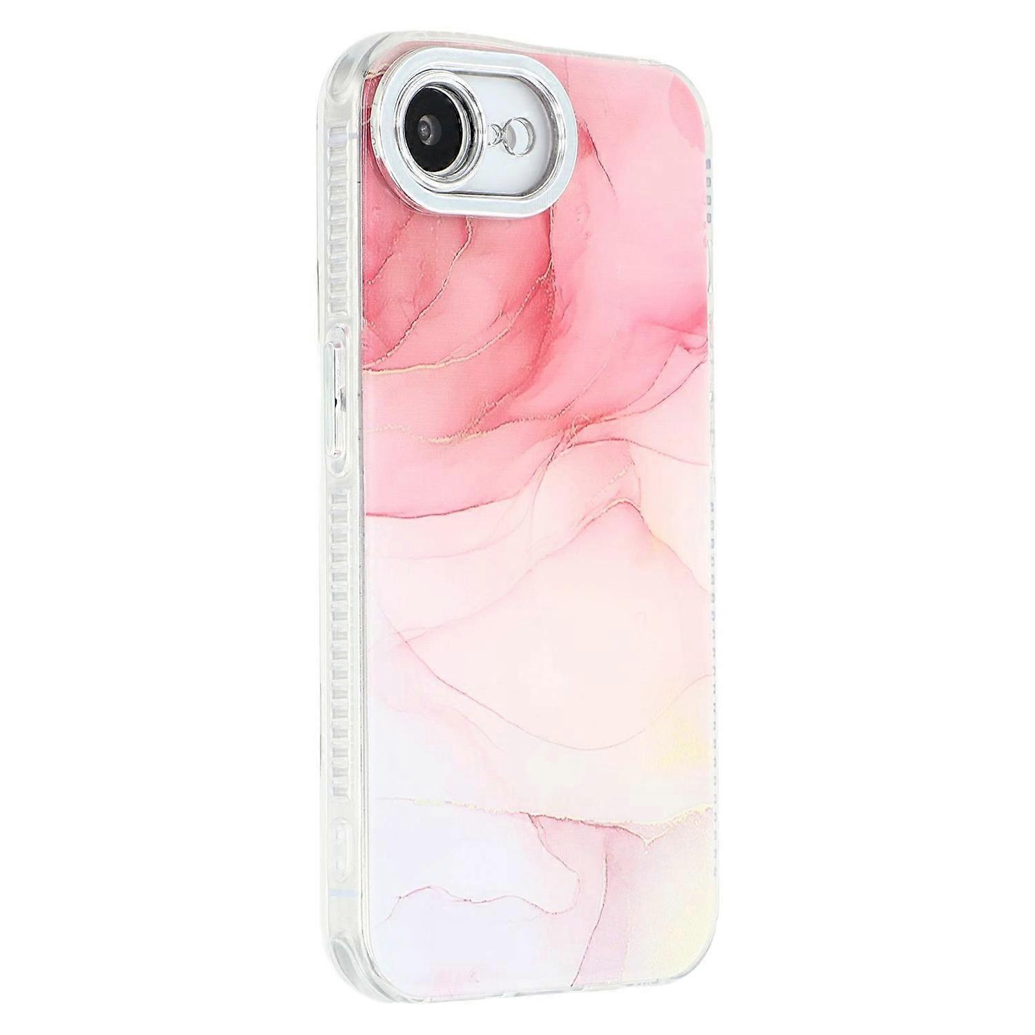 For iPhone 16e Case IMD Marble Pattern Electroplated Protective Phone Cover