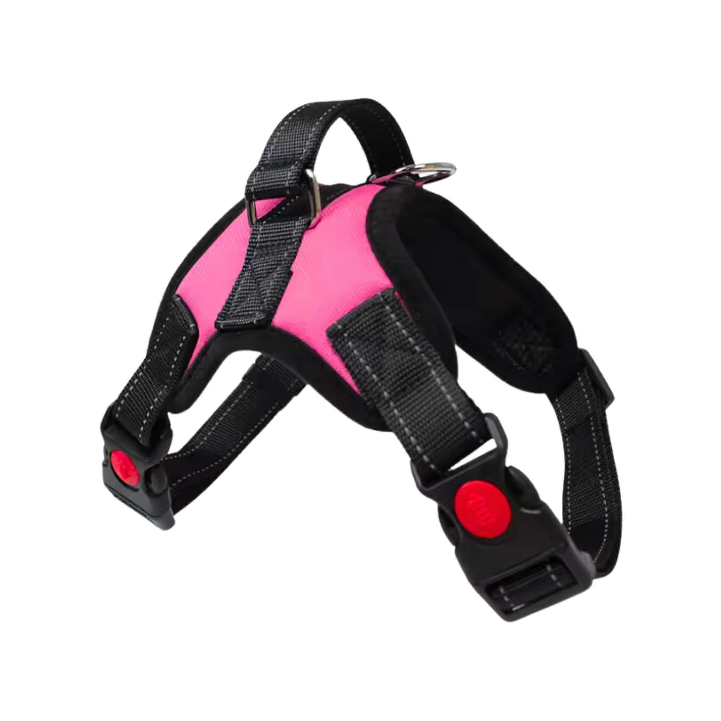 Adjustable Dog Harness, No Pull Harness for Extra Large Dogs, Dog Safe Harness with Optional Locks, Breathable Mesh (Pink, Large)