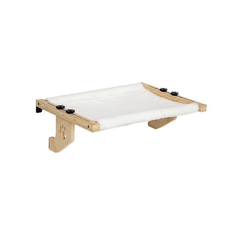 Cat Sill Window Perch Hammock Seat for Large Cats, Sturdy Wood & Metal Frame, Adjustable Cushion Bed for Windowsill, Bedside, Drawer, Cabinet