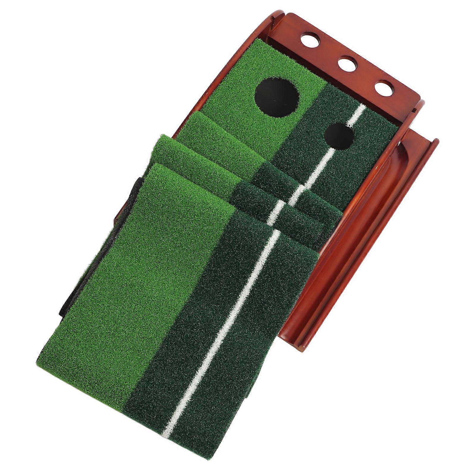 Mahogany Putting Practice Mat Indoor Putter Exercise Blanket Putting Practice Set for Sports Training