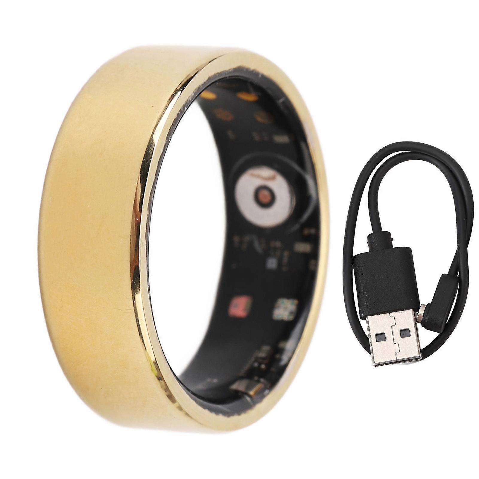 Smart Health Ring Lightweight Sleep Monitoring Step Counting Fitness Health Tracker Ring Golden US 11 73mm