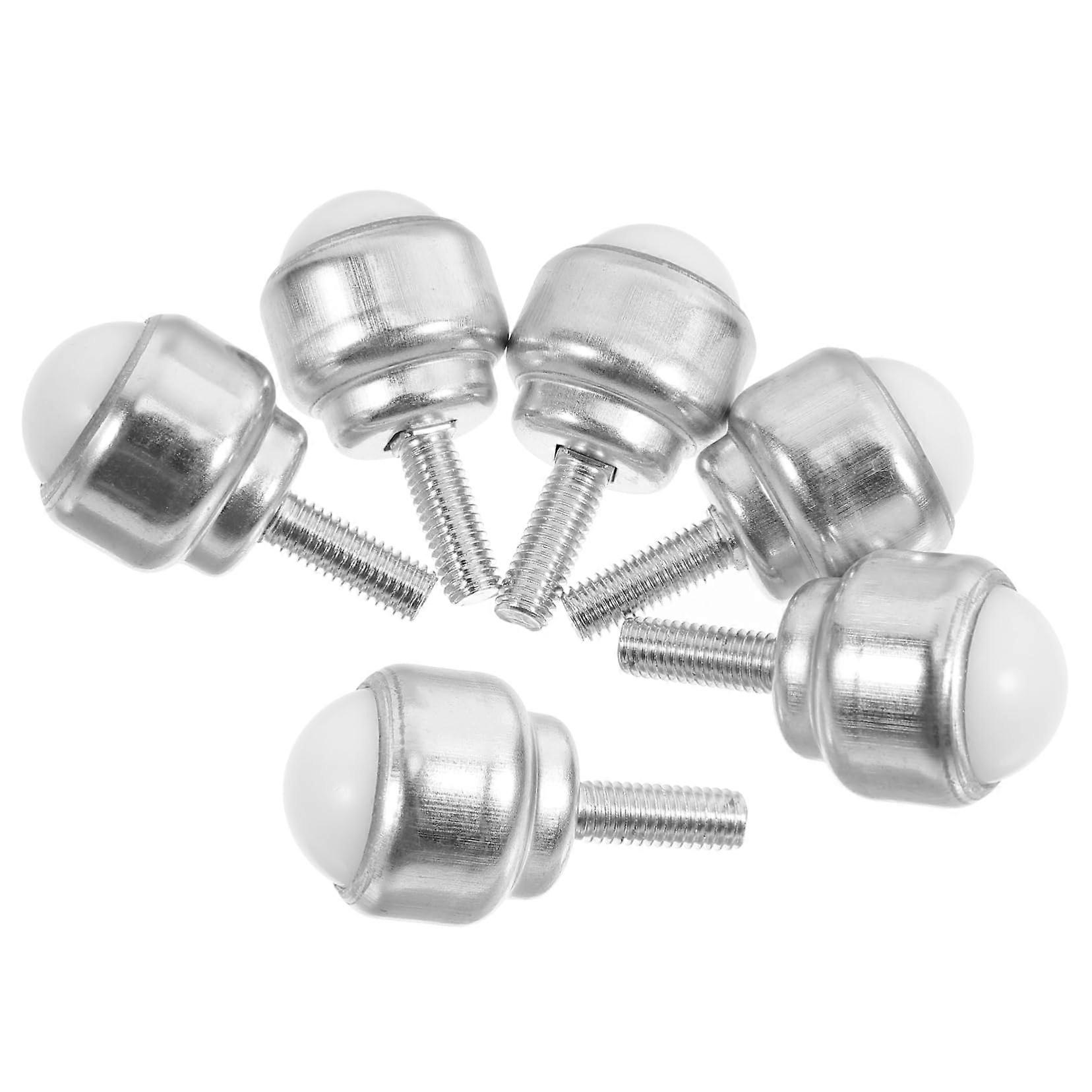 6 Pack Low Profile Steel Universal Swivel Casters with Ball Transfer Bearings and Threaded Stem for Easy Installation