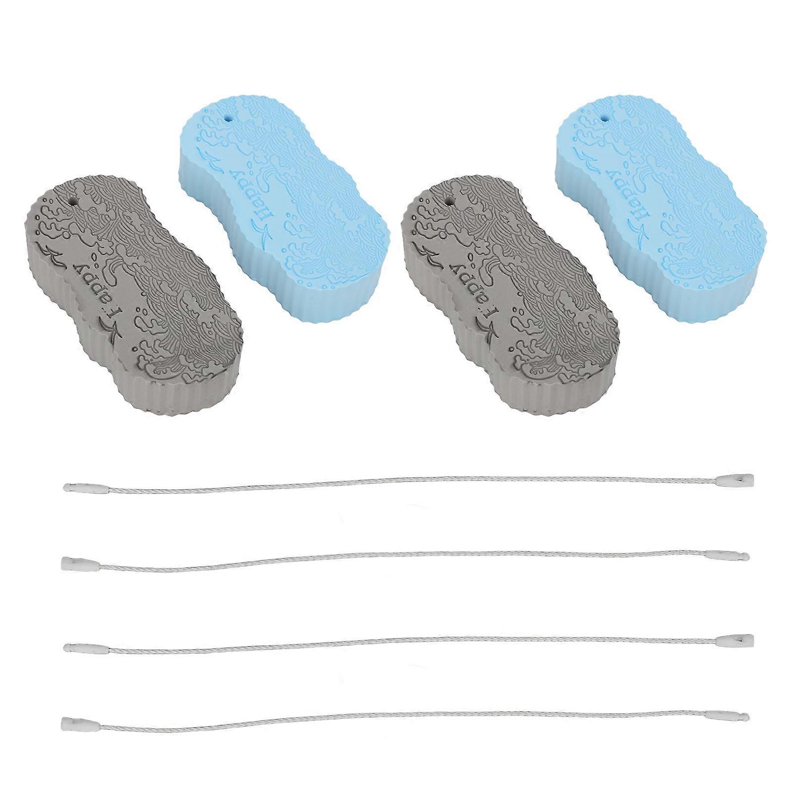 4Pcs Exfoliating Bath Soft PVA Concave and Convex Texture Design 3D Shower Sponge with Lanyard for Baby Adult