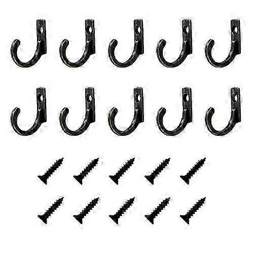Small Hooks with Screws 10-Pack