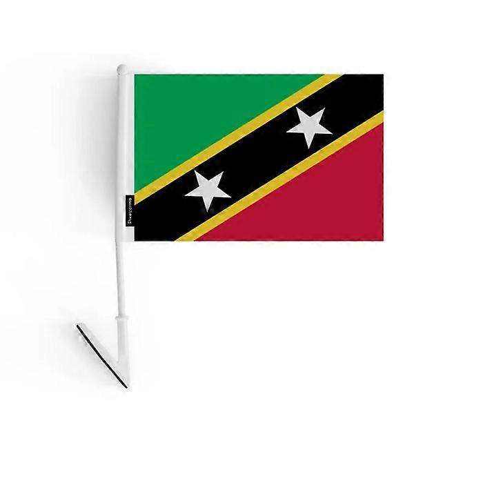Adhesive Flag - Saint Kitts and Nevis - 14 x 21 cm - Durable Polyester - Double-sided - Multicolored