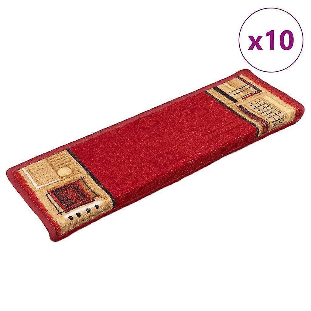 Step mats self-adhesive 10 pcs. 65x21x4 cm Red