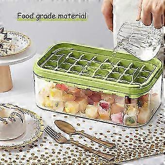 SDIGV Ice Cube Tray with Lid and Bin, 2 Pack for Mold (Green) Freezer, 64 Pcs Ice Cube