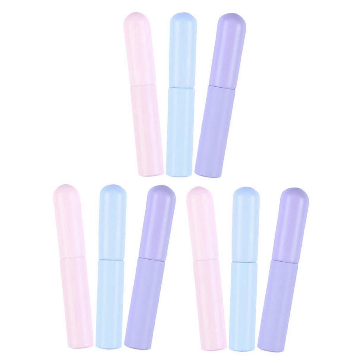 Mini Silicone Lip Brush Set 9 Pieces for Quick Touchups Travel Brush Applicators for Lipstick Concealer
