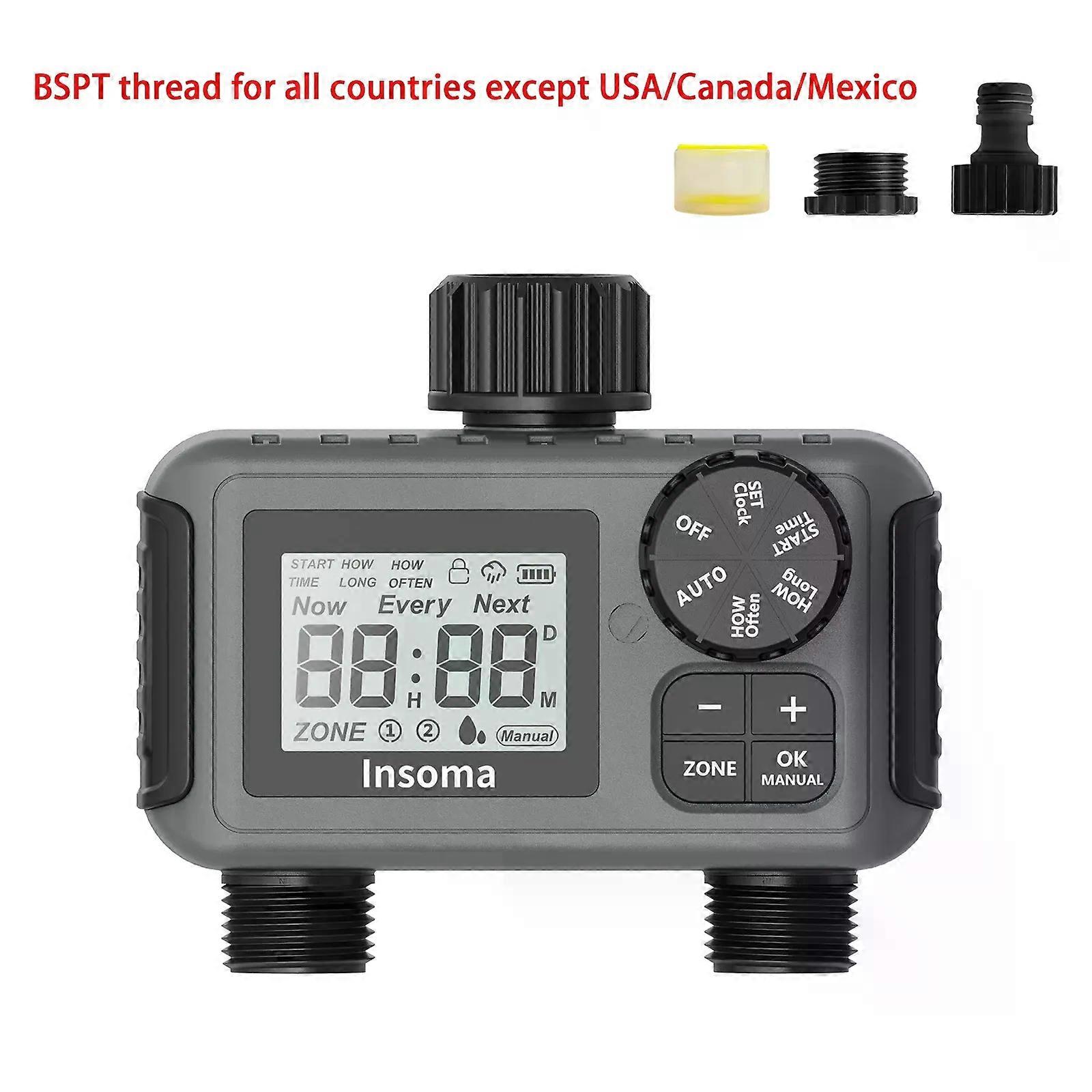 Smart Irrigation Watering System Dual Outlets Automatic Water Timer Sprinkle Faucet Hose Programmer for Garden Outdoor