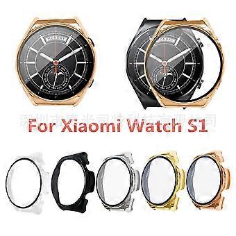 Compatible With Xiaomi Watch S1 Protective Case With Integrated Tempered Glass Fashionable Look Watch Protective Case Watch Screen Protector