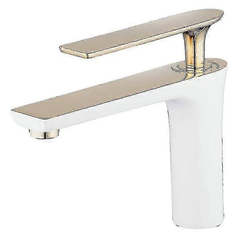 Basin Mixer Tap Bathroom Sink Faucet White/gold Painting Single Handle Basin Mixer Single Hole Basin Vanity Sink Faucets