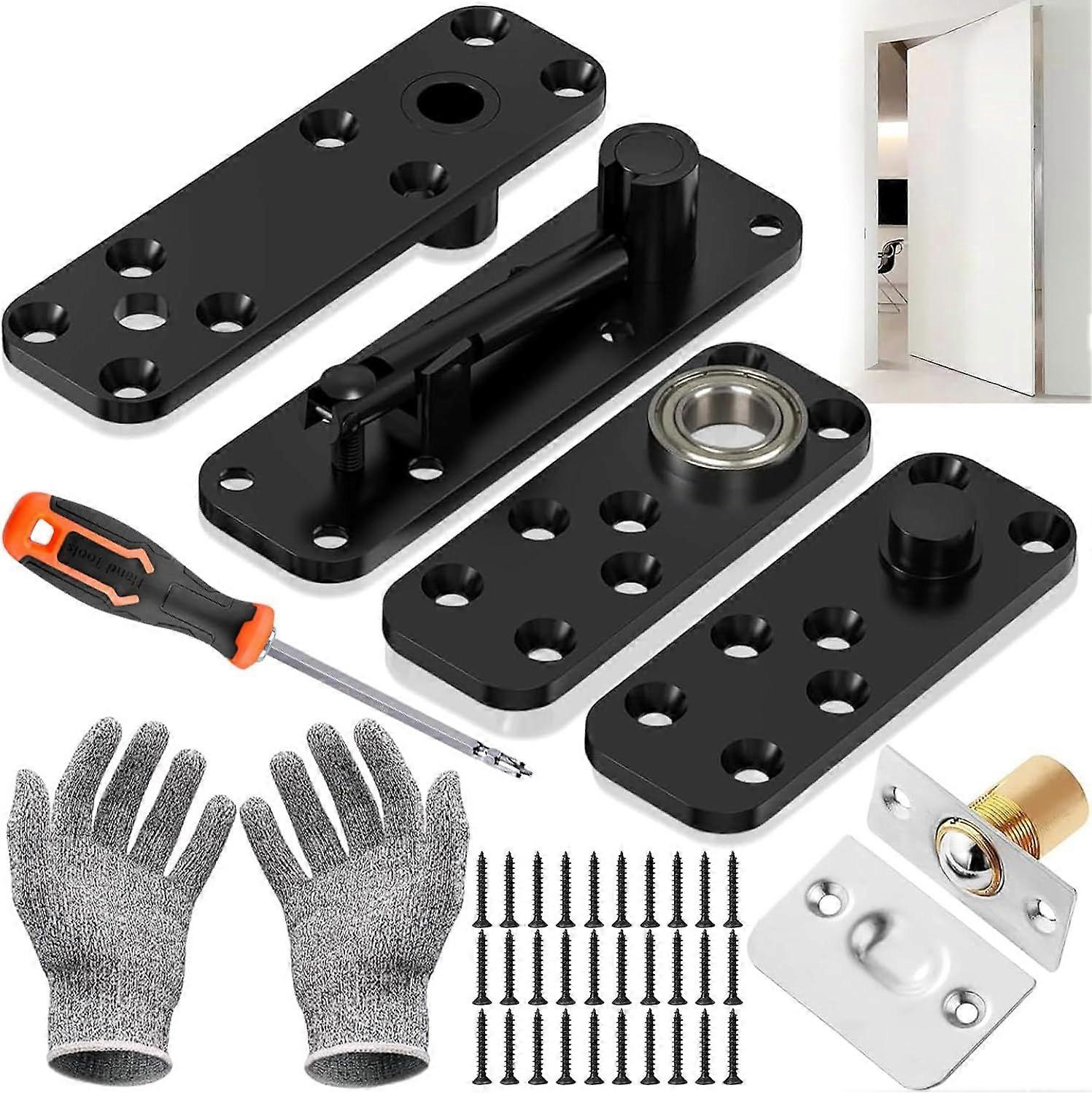 2025 Latest Model  Hidden Door Hinge, 360 Rotating Pivot Hinge, 570lbs