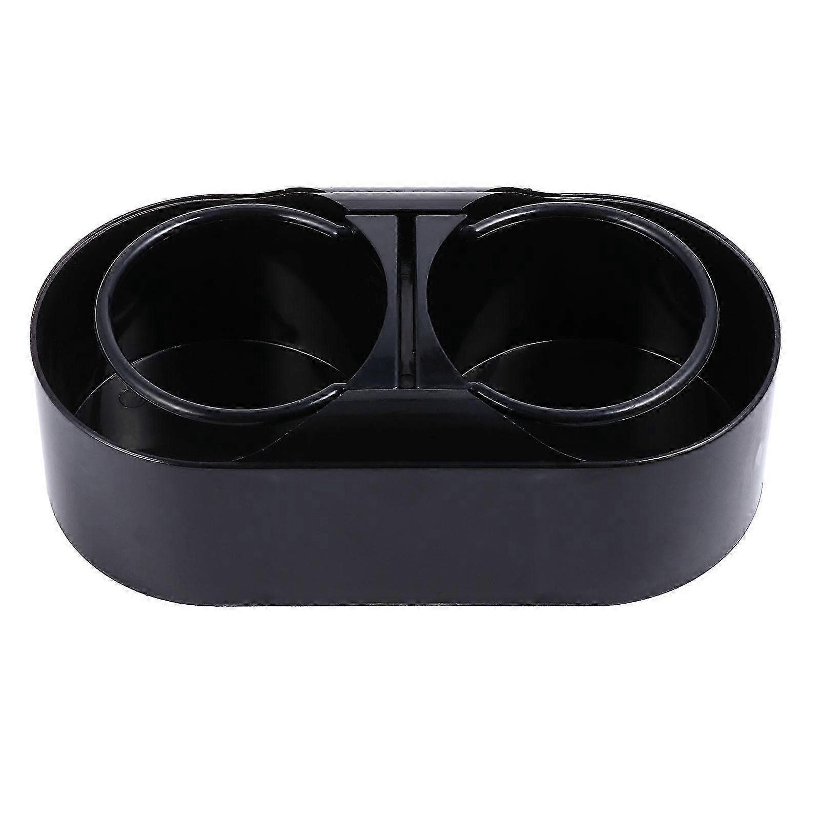 Multi-Function Car Double Cup Holder Auto Drink Rack (Black, 15.7x7.8cm)