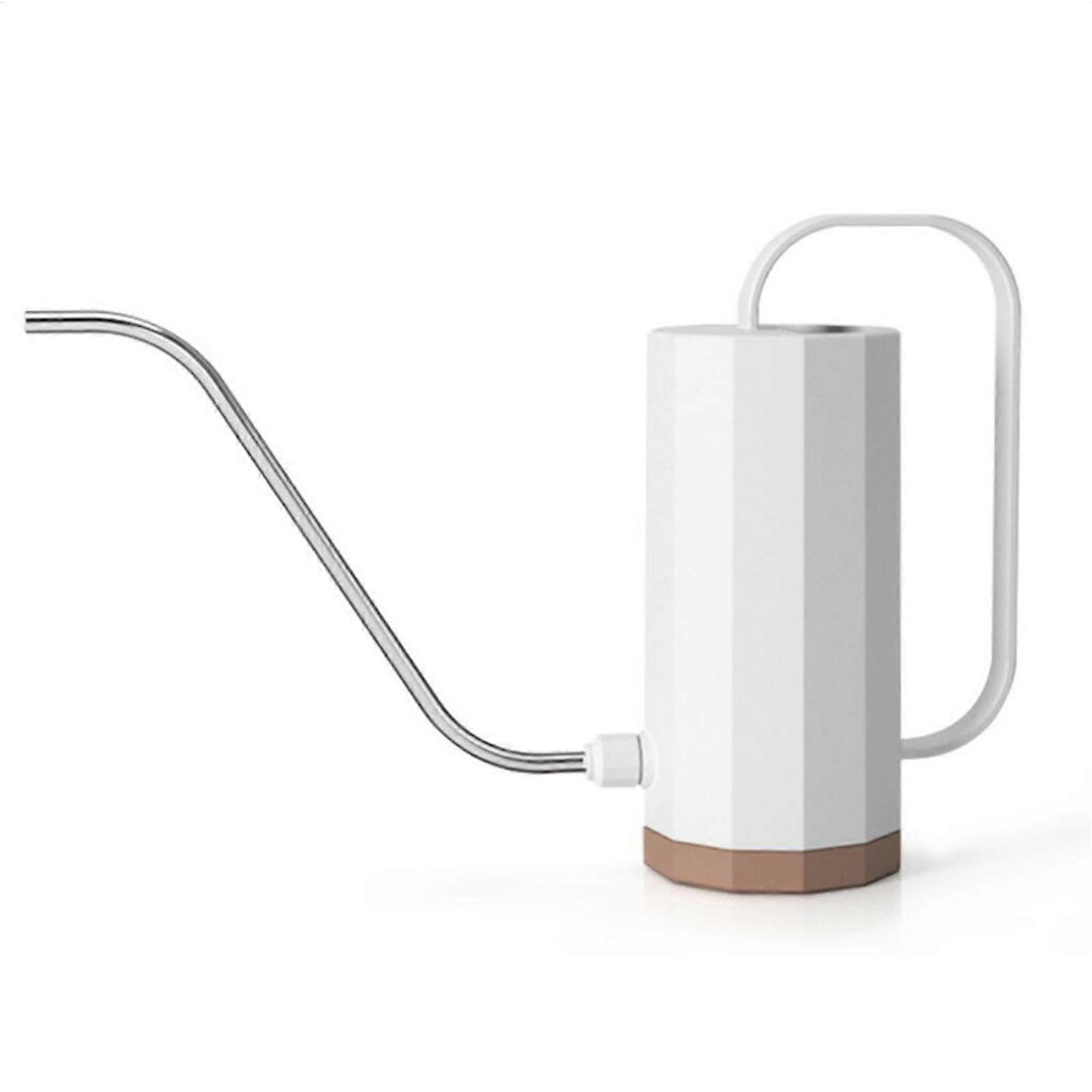 Stainless Steel Watering Can 1200ml with Long Spout Wooden Handle for Indoor Plants and Garden