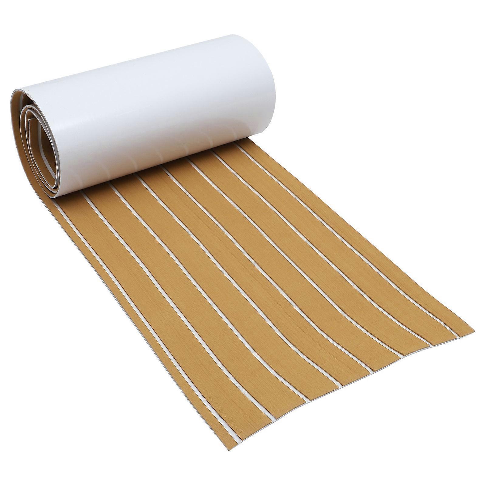 EVA Faux Teak Decking Sheet NonSlip Yacht Flooring Mat Brown SelfAdhesive Carpet 1 Roll